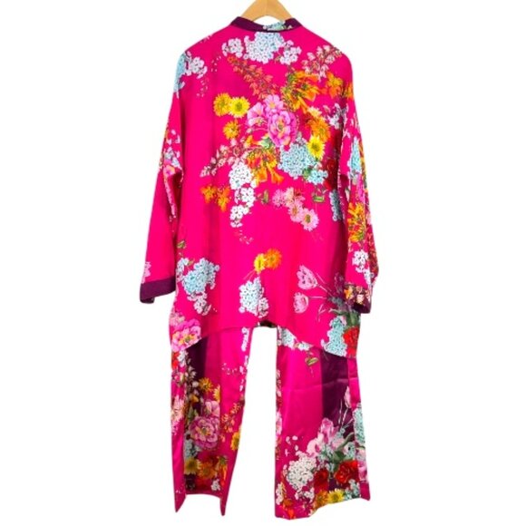 Johnny Was Golden Bouquet Silk Seline Top / Devine Pant Set Small Pre-Loved - Picture 4 of 5